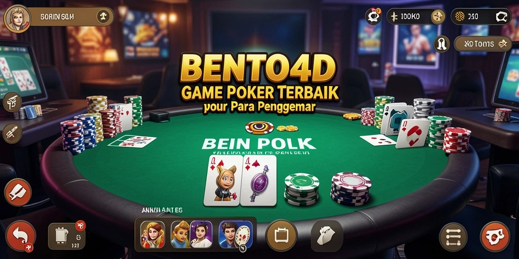 Tangkapan layar gameplay BENTO4D yang menunjukkan aksi poker yang mendebarkan.