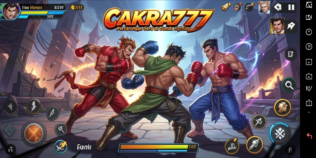 Screenshot gameplay CAKRA777 menunjukkan aksi pertarungan yang menarik.