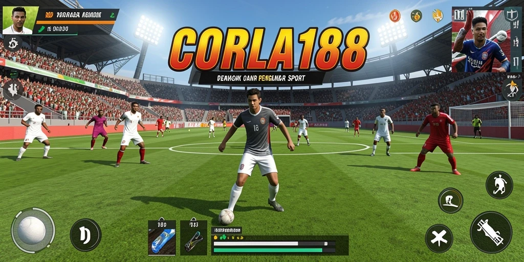 Tampilan utama gameplay <strong>CORLA188</strong> yang mencakup aksi olahraga penuh energi.