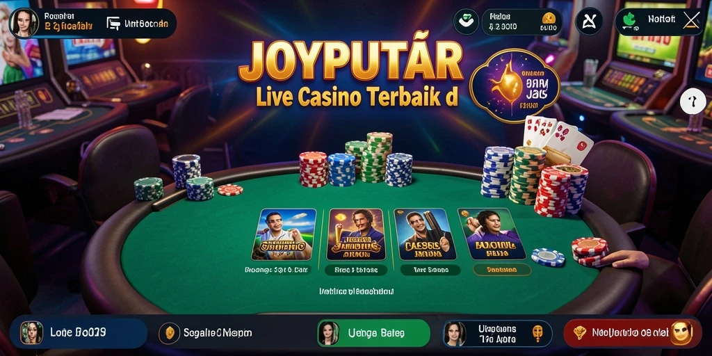 Tampilan seru gameplay Live Casino JOYPUTAR yang mendebarkan.