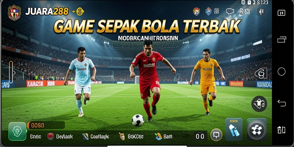 Screenshot gameplay JUARA288 dengan aksi sepak bola mendebarkan.