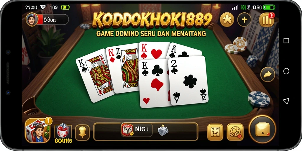 Tampilan screenshot KODOKHOKI889 yang menampilkan gameplay Domino yang seru.