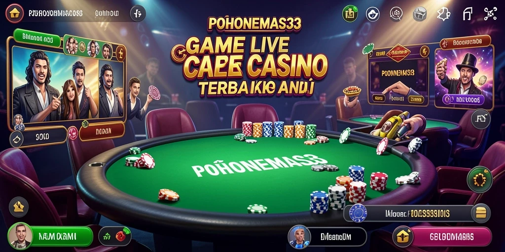 Screenshot POHONEMAS33 menampilkan dealer langsung dan permainan yang seru di Live Casino.