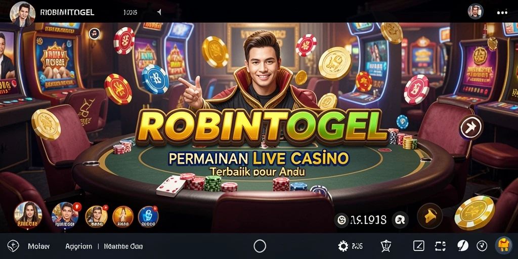 Screenshot gameplay ROBINTOGEL dengan dealer yang ramah dan permainan yang seru.
