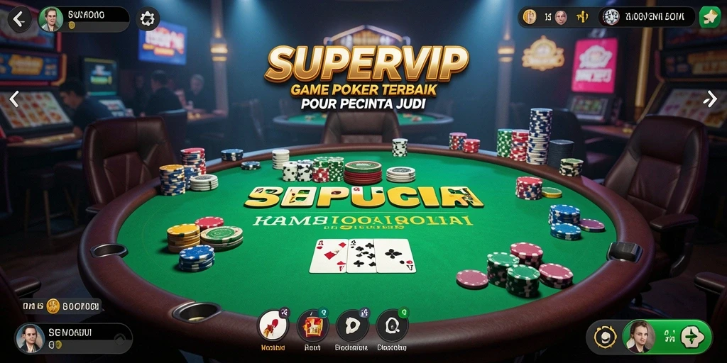 Screenshot gameplay SUPERVIP yang menunjukkan aksi permainan Poker yang seru.