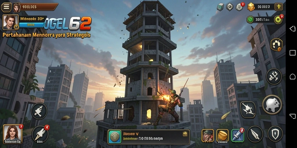 Screenshot dari gameplay menara pertahanan yang seru di TOGEL62.